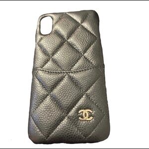 CHANEL Quilted Caviar Leather iPhone Case